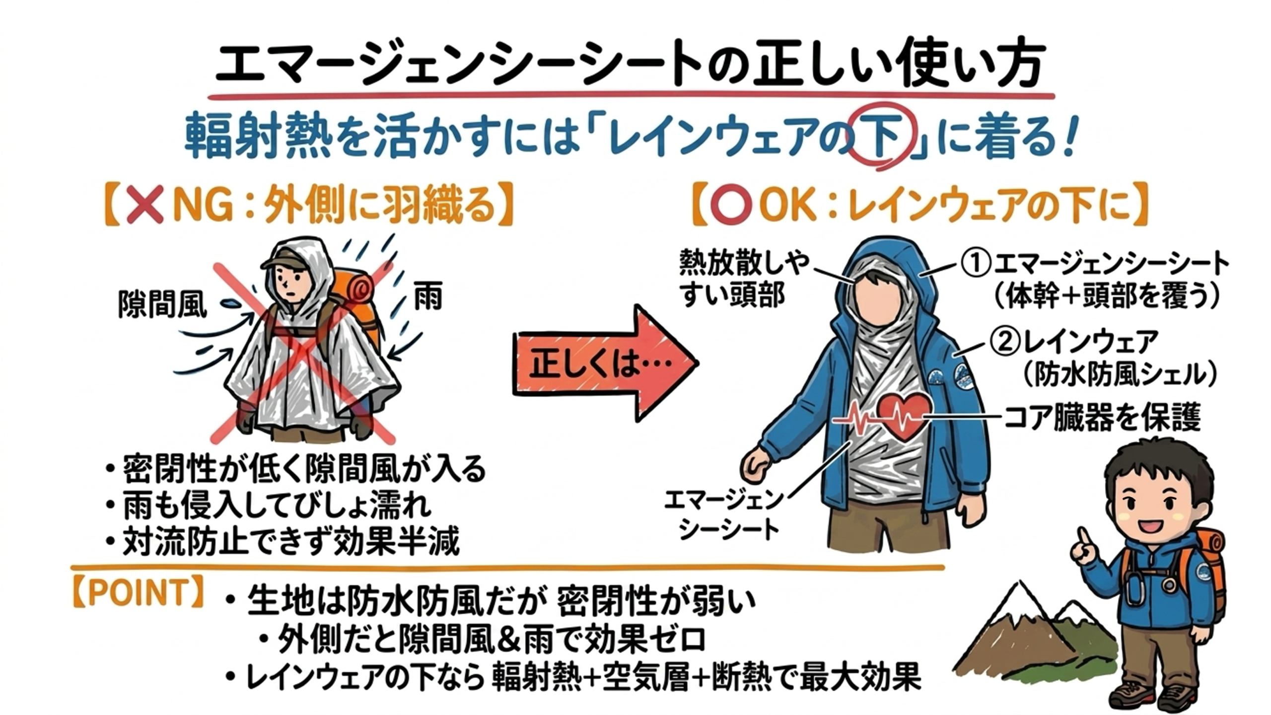 低体温ページ 登山×低体温症対策】山岳医が教える「体から熱が奪われる4つの仕組み
