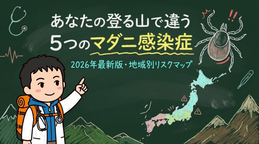 あなたの登る山で違う5つのマダニ感染症（アイキャッチ）
